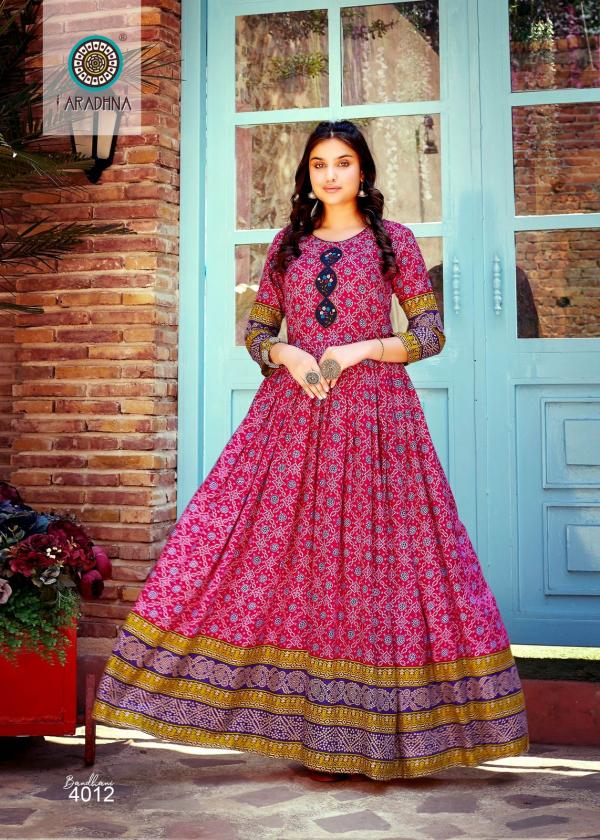 Aradhna Bandhani Vol 4 Fancy Long Anarkali Kurti Collection